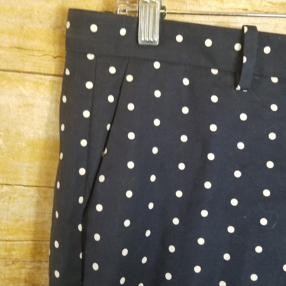 Gap Slim Cropped Polka Dot Pants size 8 Navy White - Picture 5 of 6